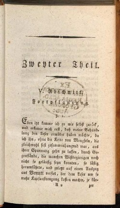 V. Abschnitt. Fortpflanzung