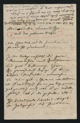 Brief an Ferruccio Busoni : o.D.