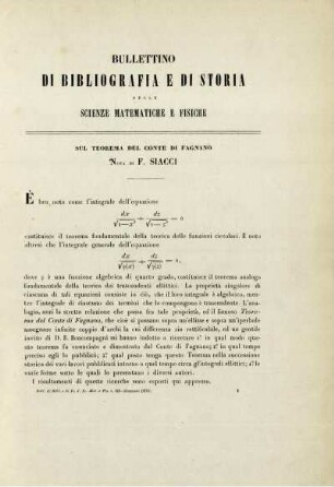 Sul teorema del conte di Fagnano.