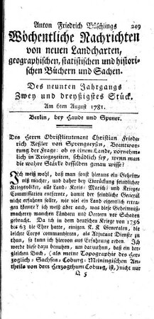 Zwey und dreyßigstes Stück