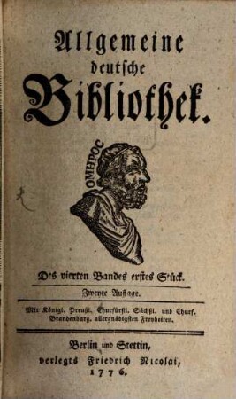 Allgemeine deutsche Bibliothek. 4. 1776/78