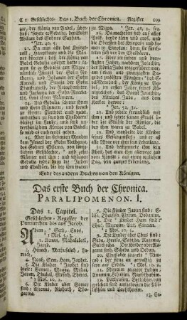 Das erste Buch der Chronica. Paralipomenon. I.