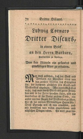 Dritter Discurs, ...