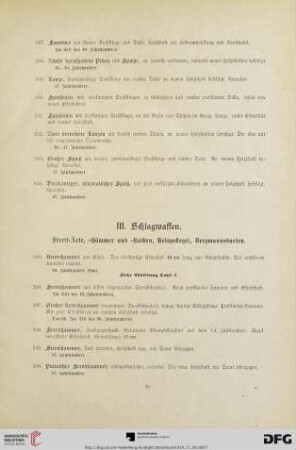 III. Schlagwaffen (Nr. 245-273)