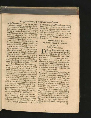 Disputatio III. De essentia Peccati in communi.