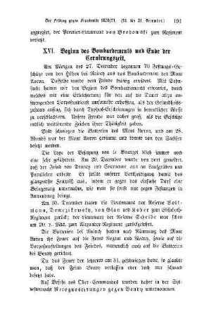 XVI. Beginn des Bombardements und Ende der Cernirungszeit