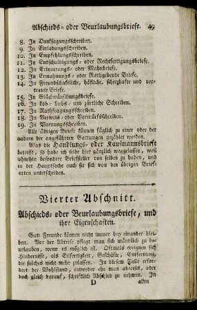 Vierter Abschnitt. - Dreyzehnter Abschnitt.