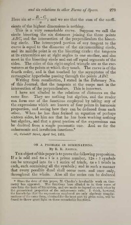 On a problem in combinations.