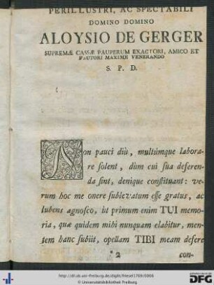 Perillustri, Ac Spectabili Domino Domino Aloysio De Gerger ...