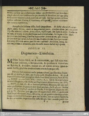 Sectio II. Dogmatico - Elenchtica