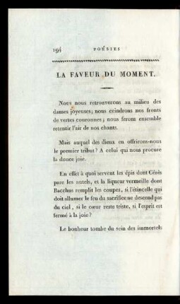 La Faveur Du Moment.