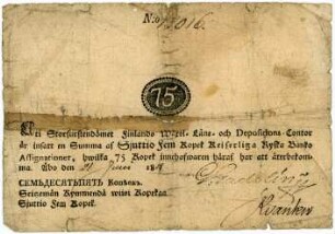 Geldschein, 75 Kopeken, 21.6.1814