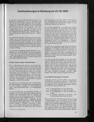 Zweitwohnungen in Hamburg am 25.10.1968