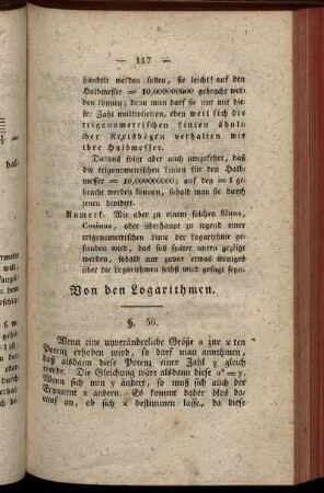 Von den Logarithmen.