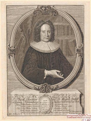 Johann Jacob Pfizer (= Pfitzer), Antistes bei St. Egidien und Inspektor des Gymnasiums; geb. 21. Oktober 1684