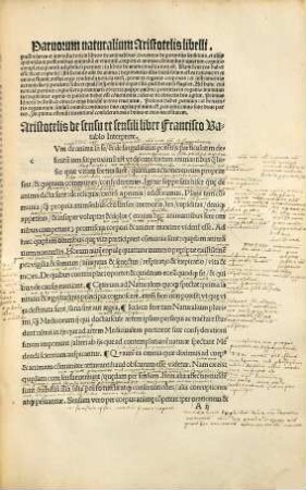 Paruorum Naturaliu[m] Aristotelis libri Francisco Vatablo interprete et doctissimo et fidelissimo: mira tum verborum tu[m] rerum grauitate referti ... Sensu & sensili Memoria & Reminiscentia Somno & Vigilia Insomnijs Diuinatione in somno De Longitudine & breuitate vitæ Iuuentute & Senectute Vita & Morte Respiratione. Motu cordis Motibus animalium ...