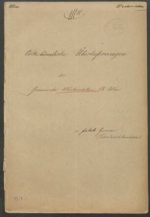 Konferenzaufsatz Westerstetten, Alb-Donau-Kreis OA Ulm II