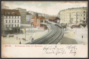 Ansichtskarte Blick auf den Bahnhof am Schlesischen Tor