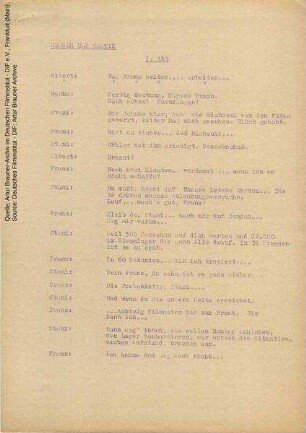 Drehbuch (Fassung vom 22.11.1962, Auszug)