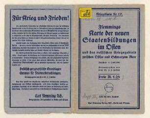 Flemmings Karte der neuen Staatenbildungen im Osten und des russischen Kriegsgebiets zwischen Ostsee und Schwarzem Meer