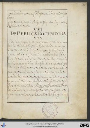 [fol. 18] De publica docendi ratione