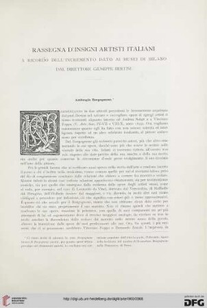 3: Rassegna d' insigni artisti italiani a ricordo dell' incremento dato ai musei di Milano dal direttore Giuseppe Bertini
