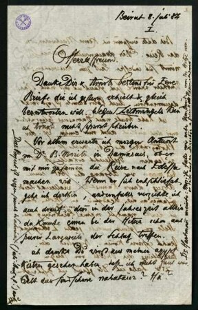Brief vom 8. Juli 1884