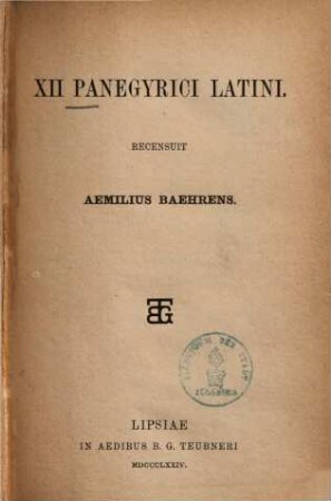 XII panegyrici Latini