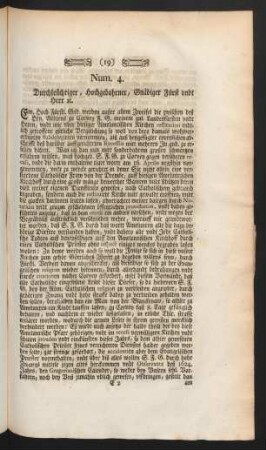 Num. 4. Durchleüchtiger, Hochgebohrner, Gnädiger Fürst undt Herr [et]c.