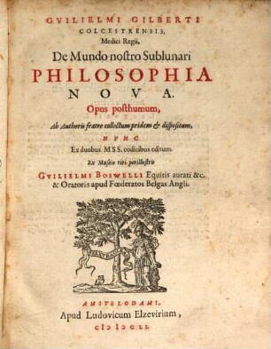 De mundo nostro sublunari philosophia nova