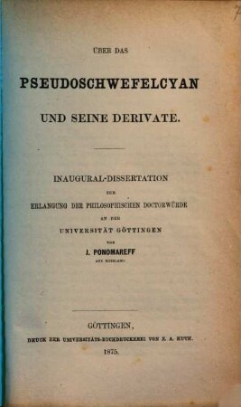 Über das Pseudoschwefelcyan und seine Derivate