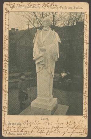 Ansichtskarte "Hermen-Gallerie im Viktoria-Park", Ludwig Uhland