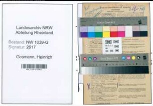 Entnazifizierung Heinrich Gosmann , geb. 03.06.1899 (Baumeister)
