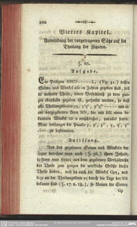 Viertes Kapitel. Anwendung der vorgetragenen Sätze auf die Theilung der Figuren