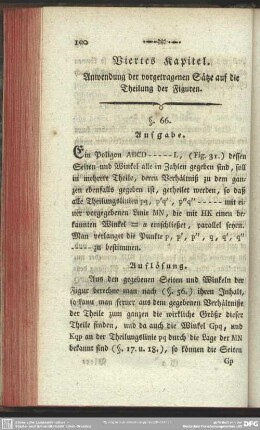 Viertes Kapitel. Anwendung der vorgetragenen Sätze auf die Theilung der Figuren