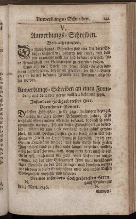 V. Anwerbungs-Schreiben.