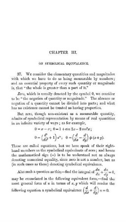 Chapter III. On Symbolical Equivalence.