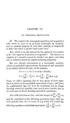 Chapter III. On Symbolical Equivalence.