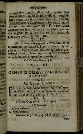 Cap. III. De Generis Qӕstionibus Judicialis.