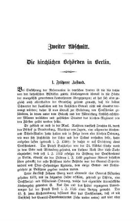 Zweiter Abschnitt. Die kirchlichen Behörden in Berlin