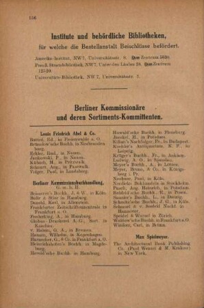 Institute und behördliche Bibliotheken