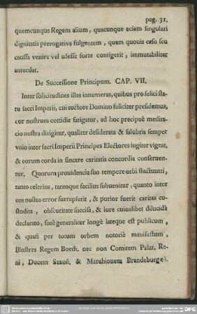 De Successione Principum. Cap. VII.