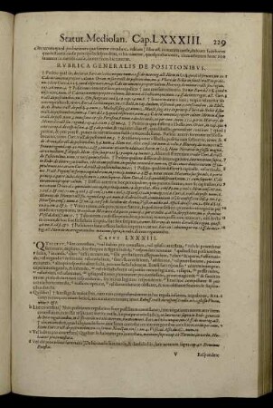 Rubrica Generalis De Positionibus. [Caput LXXXIII. - Caput LXXXIIII.]