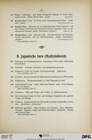 D. Japanische Inro (Medizindosen) (Nr. 237-304)