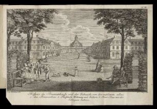 No III. Prospect des Brunnenhauses und der Gebäude von der mittleren alleé