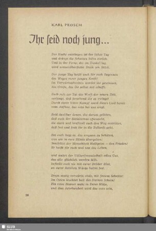 Ihr seid noch jung...