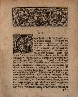 Dissertatio Ivris Ecclesiastici Pvblici De Primatibvs, Metropolitanis, Et Reliqvis Episcopis Ecclesiae Germanicae