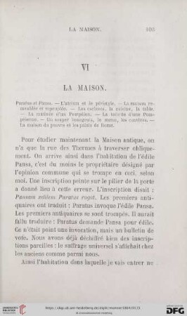 VI. La maison