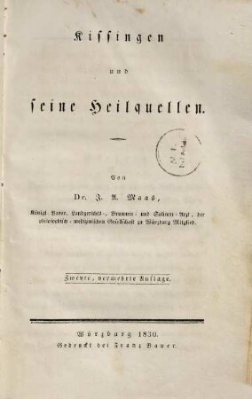 Kissingen und seine Heilquellen
