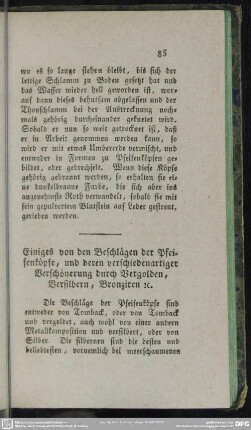 Einiges von den Beschlägen der Pfeifenköpfe, und deren verschiedenartiger Verschönerung durch Vergolden, Versilbern, Bronziren etc.